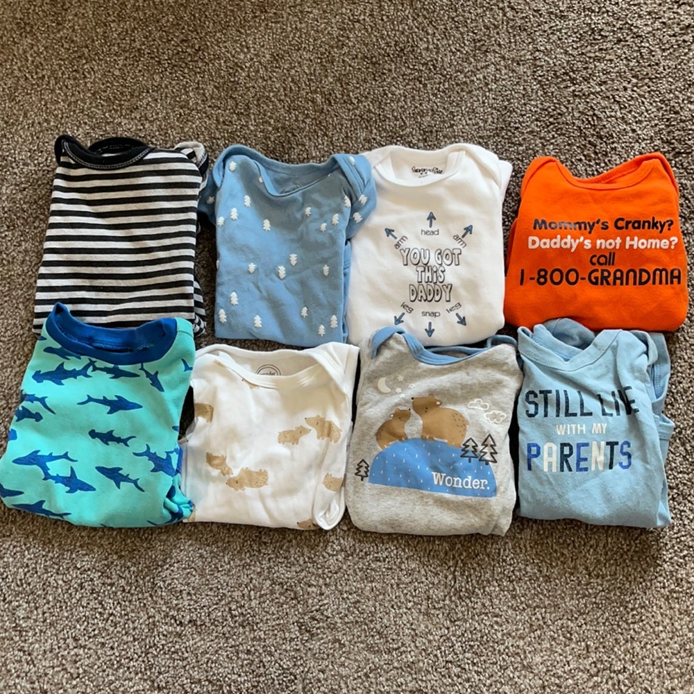 Bundle of baby boy onesies
